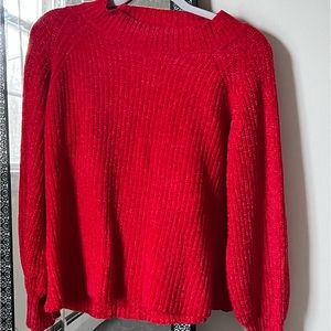 Red knitted sweater
